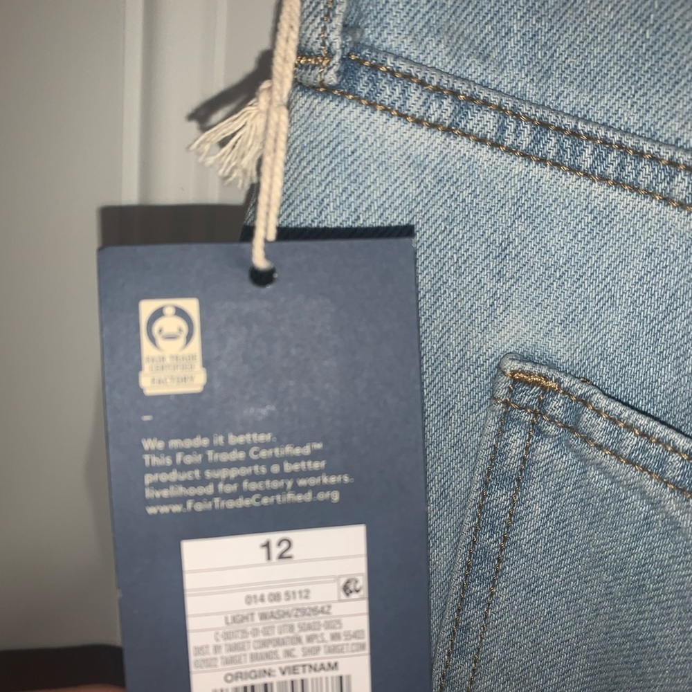 Relaxed wide leg Jeans non-stretch straight leg light wash 12/31R new - Picture 10 of 10